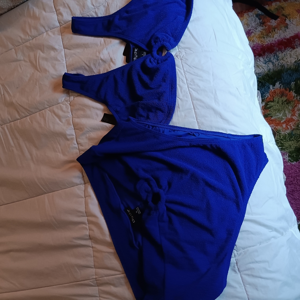 Plus Size City Chic Blue Bikini Set